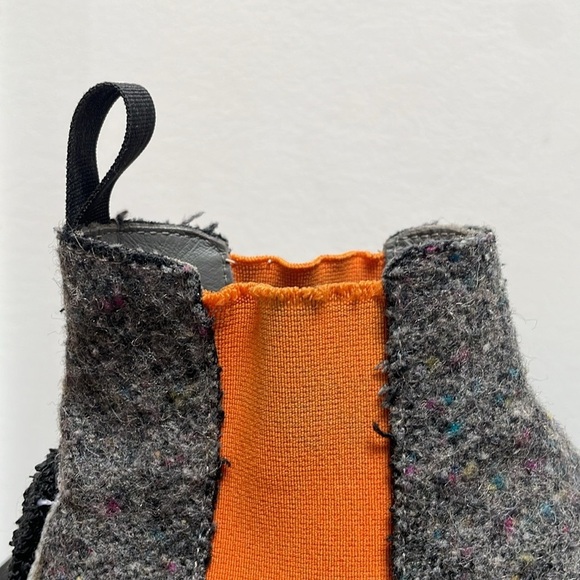MSGM Wool High Top Sneaker US 7.5 / EUR 38 orange gray ankle boots slip on - Picture 13 of 13